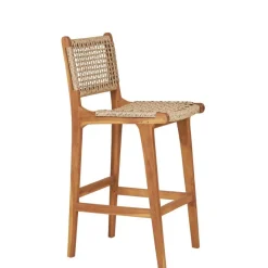 Sale Wohnen Teak Barstühle mit Kordelgeflecht - Merlan