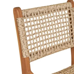 Sale Wohnen Teak Barstühle mit Kordelgeflecht - Merlan
