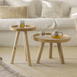 Online Wohnen Teak Couchtisch mit Drei-Bein-Gestell - Marcel