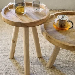 Online Wohnen Teak Couchtisch mit Drei-Bein-Gestell - Marcel