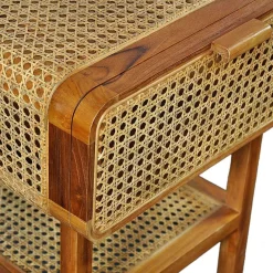 Clearance Wohnen Teak Holz Nachtkommode mit Wiener Geflecht - Teako