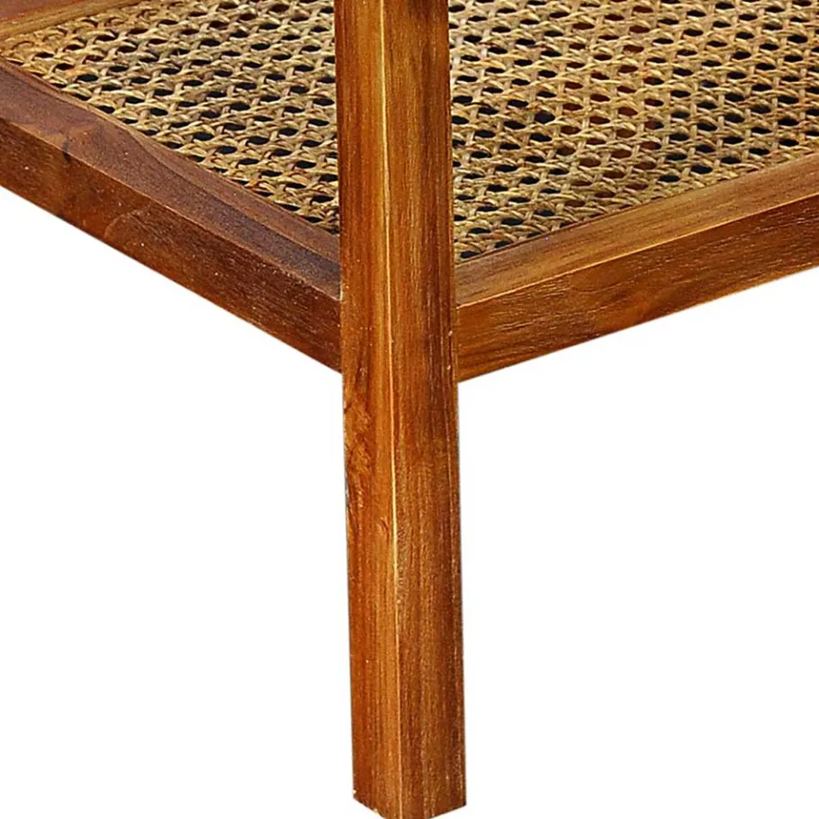 Clearance Wohnen Teak Holz Nachtkommode mit Wiener Geflecht - Teako