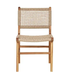 Discount Wohnen Teak Holzstühle mit Kordelgeflecht - Merlan (2er Set)