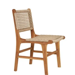 Discount Wohnen Teak Holzstühle mit Kordelgeflecht - Merlan (2er Set)