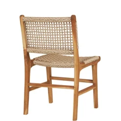 Discount Wohnen Teak Holzstühle mit Kordelgeflecht - Merlan (2er Set)