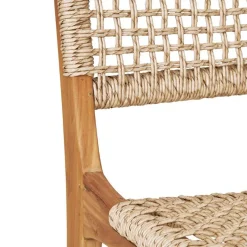 Discount Wohnen Teak Holzstühle mit Kordelgeflecht - Merlan (2er Set)
