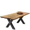 Best Wohnen Teak Recyclingholz Tisch mit X Füßen - Omegon