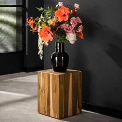 New Wohnen Teakholz Blumensäule modern-rechteckig - Diskus