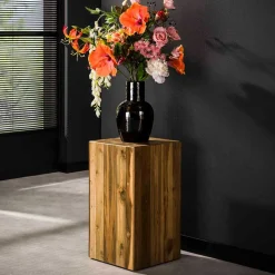New Wohnen Teakholz Blumensäule modern-rechteckig - Diskus