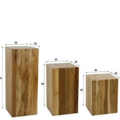 New Wohnen Teakholz Blumensäule modern-rechteckig - Diskus