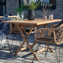 Clearance Wohnen Teakholz Garten Klapptisch in 120x80 cm - Vienna