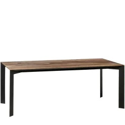 New Wohnen Teakholz Tisch mit Stahl Gestell Schwarz - Hariesca