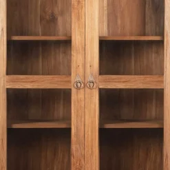 Hot Wohnen Teakholz Vitrinenschrank Mangato im Landhausstil