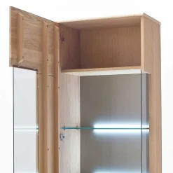 Sale Wohnen Teilmassive Standvitrine in Eiche Bianco Pontros optional mit LED