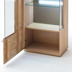 Sale Wohnen Teilmassive Standvitrine in Eiche Bianco Pontros optional mit LED