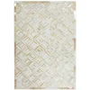 Outlet Wohnen Teppich aus Leder mit kurzem Fell in Creme & Gold - Meridus