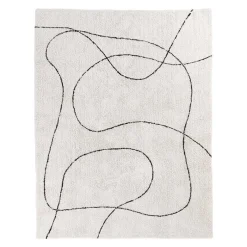 Wohnen Teppich in Creme & Schwarz - abstraktes Muster - Kantuna