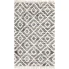 New Wohnen Teppich mit handgeflochtenen Fransen in Creme und Grau - Juwan