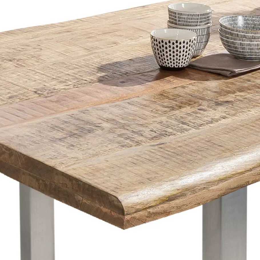 Online Wohnen Tisch mit Mango Baumkante Holzplatte - Lateo