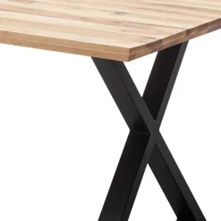 Best Wohnen Tisch mit X-Gestell und Zerreiche Platte - Aljawis