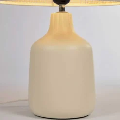 Outlet Wohnen Tischleuchte aus Bambus Geflecht in Beige - Veromica