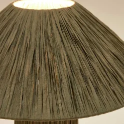 Online Wohnen Tischleuchte in Graugrün aus Raffia - Dasanti