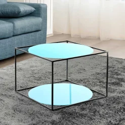 Discount Wohnen Toller Beistelltisch in Hellblau & Schwarz - Vosina