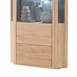 New Wohnen 1-türige Eck-Vitrine in Eiche Bianco - Vernella