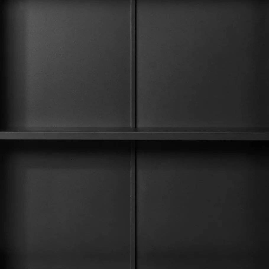 Wohnen 2-türige Hängevitrine in Schwarz - Entury