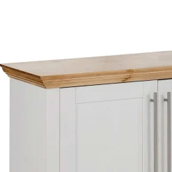 Outlet Wohnen 2-türige Kommode in Weiß & Honig - Eyzaco