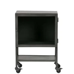 Clearance Wohnen 1-türige Loft Kommode auf Rollen Laruis aus Metall