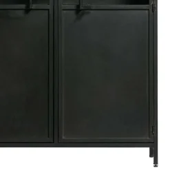 Clearance Wohnen 2-türige Metall Vitrine in Schwarz - Ponnya