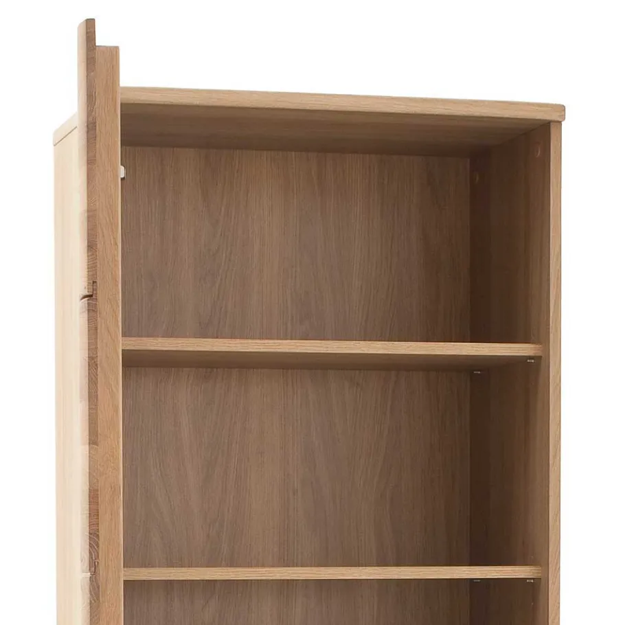 Outlet Wohnen 1-türige Schrank Vitrine aus Massivholz - Crokas