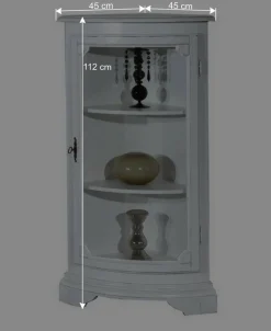 Best Wohnen 1-türige Vintage Eckvitrine niedrig - 112 cm hoch - Zarinas