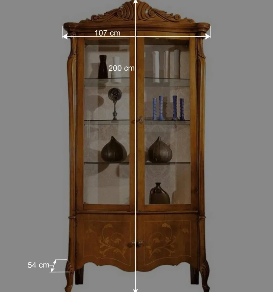 Outlet Wohnen 4-türige Vitrine im Italienischem Stil - Carlenna III
