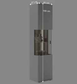 Best Wohnen 1-türige Wohnzimmervitrine 45x199x37 cm - Apulco
