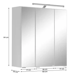 Sale Wohnen 3-türiger Badezimmer Spiegelschrank mit 60cm Breite - Ishes