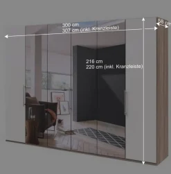 Sale Wohnen 3-türiger Falttüren-Kleiderschrank 300 cm - Vaclyn