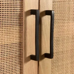 Best Wohnen 2-türiger Flurschrank aus Holz & Rattan Geflecht - Lazianus