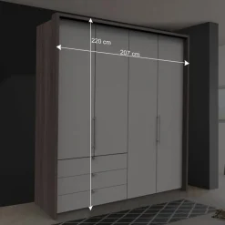 New Wohnen 2-türiger Gleittürenschrank mit drei Schubladen - Tivierto