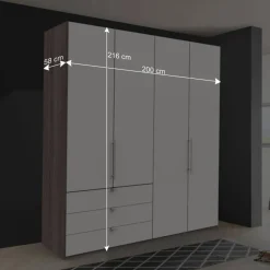 New Wohnen 2-türiger Gleittürenschrank mit drei Schubladen - Tivierto