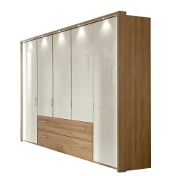 Discount Wohnen 5-türiger Kleiderschrank Anglesia in Creme und Eiche