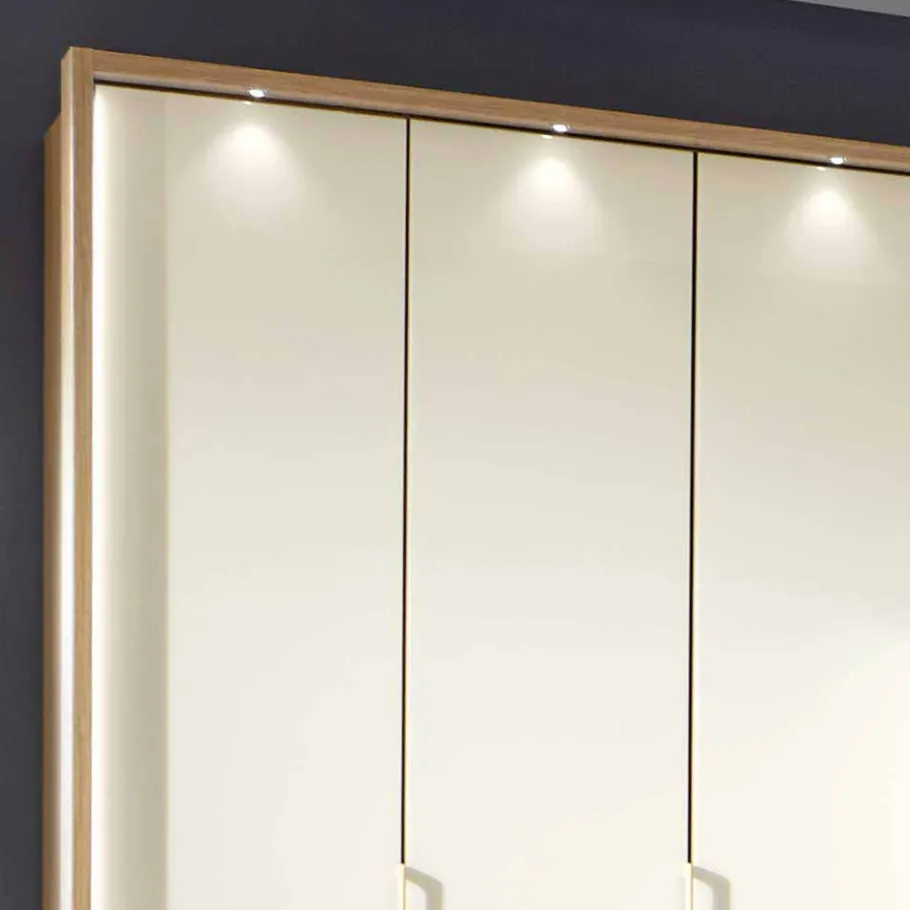 Discount Wohnen 5-türiger Kleiderschrank Anglesia in Creme und Eiche