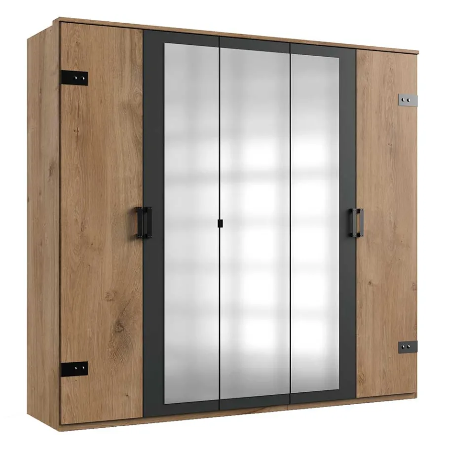 Discount Wohnen 5-türiger Kleiderschrank im Industry und Loft Stil - Enegal