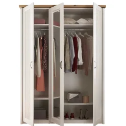 Sale Wohnen 3-türiger Kleiderschrank in Weiß & Eiche Dekor - Malvissa