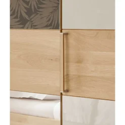 Sale Wohnen 3-türiger Kleiderschrank in Eiche & Beige - Emdsiva