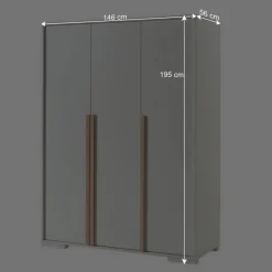 Hot Wohnen 3-türiger Kleiderschrank in Weiß - Eldrus