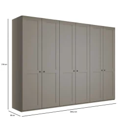Wohnen 6-türiger Kleiderschrank in Hellgrau - Ridonna