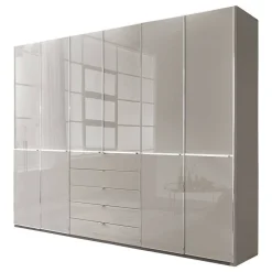 Best Wohnen 6-türiger Kleiderschrank mit fünf Schubladen - Nucina