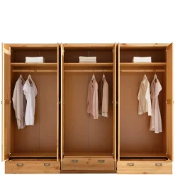 Sale Wohnen 6-türiger Massiver Kleiderschrank mit 3 Schubladen - Inhusa